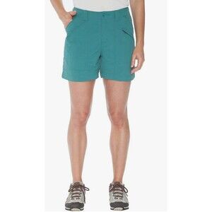 ROYAL ROBBINS Nylon Shorts Women’s Size 12 Sea Glass Teal Pockets Hiking Outdoor